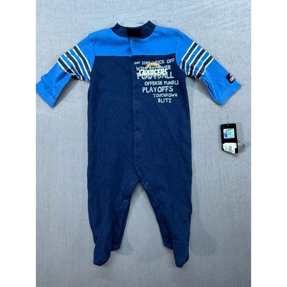 New NFL Los Angeles Chargers Baby Body Suit Button Up Blue size 3-6 Months